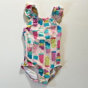 Ruffle Butts pink popsicle one-piece bathing suit, girls size 6